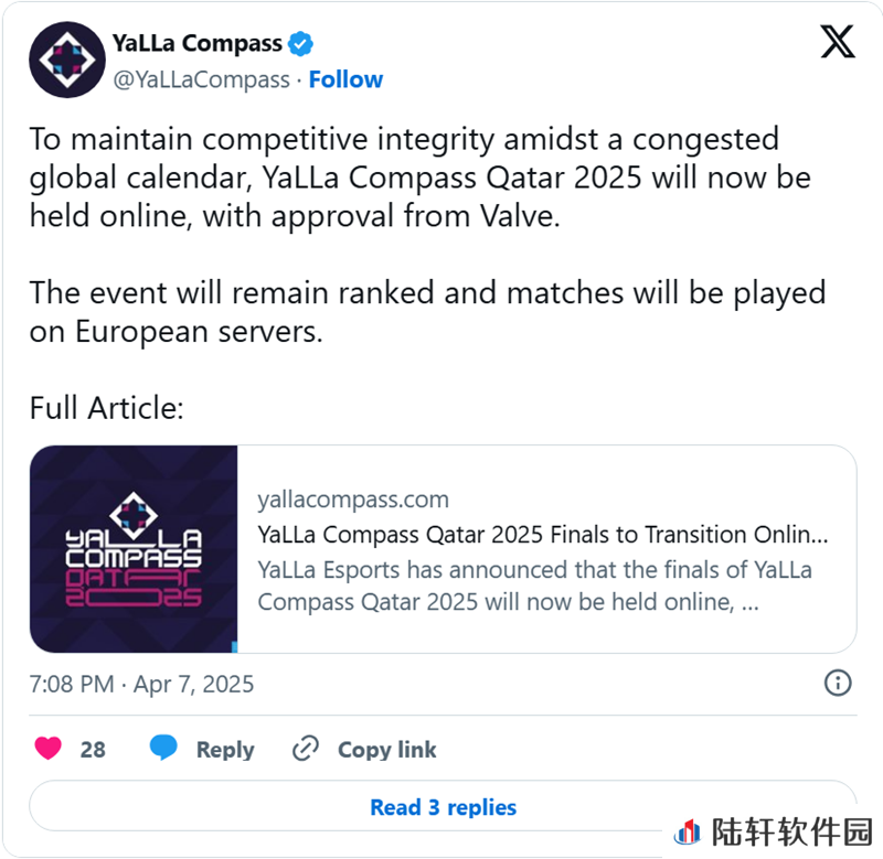 与MRQ冲突：YaLLa将卡塔尔站转为线上赛