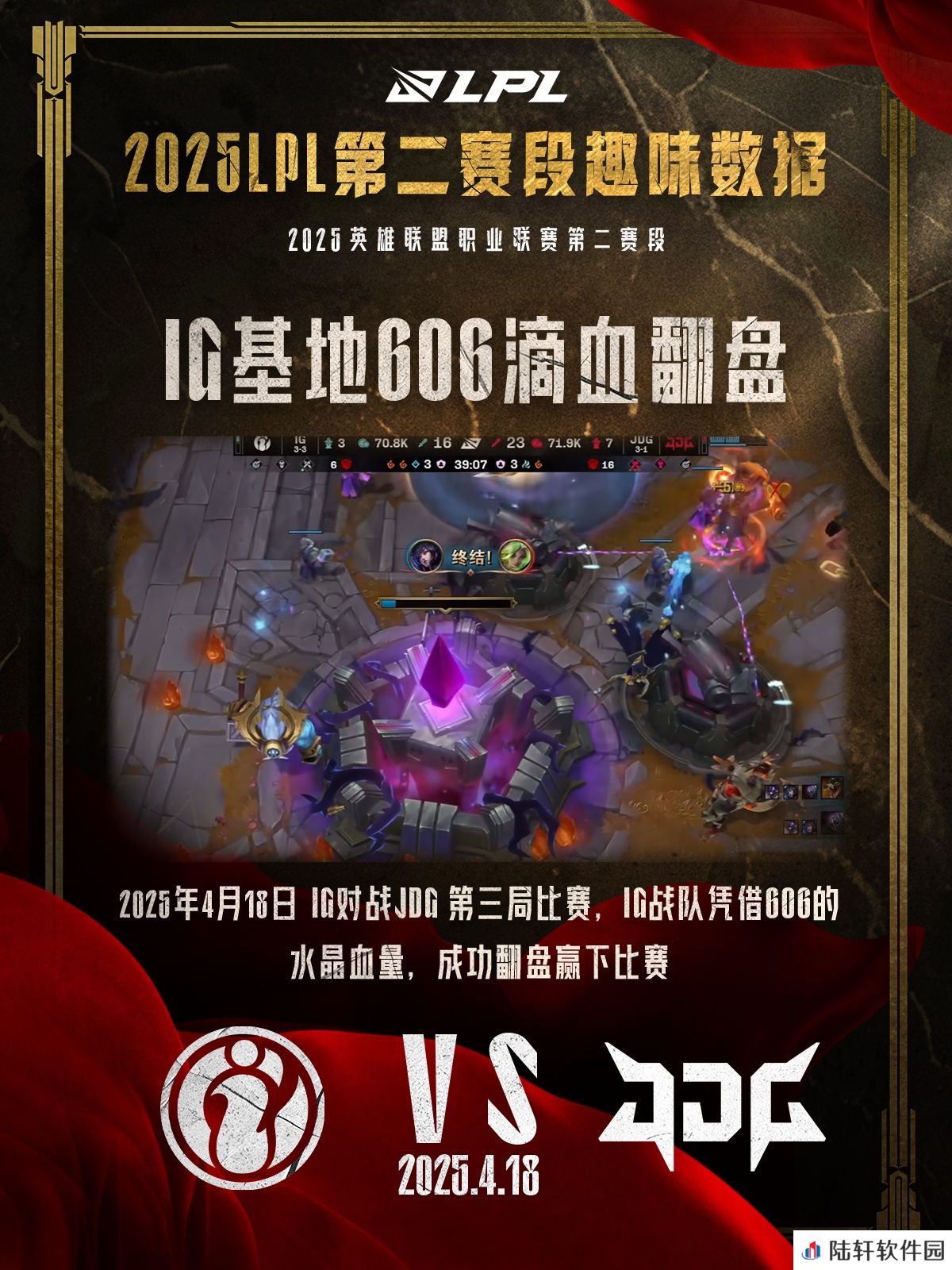 IG再次丝血翻盘！iG凭借606点水晶血量翻盘击败JDG